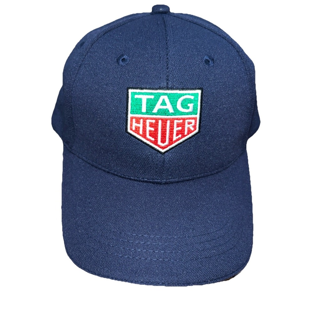 TAG Heuer Genuine Navy Blue W/Shield Logo Embroidered 6 Panel Baseball Cap NWOTs